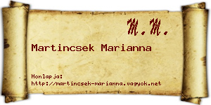 Martincsek Marianna névjegykártya