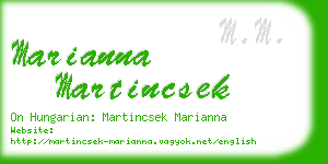 marianna martincsek business card